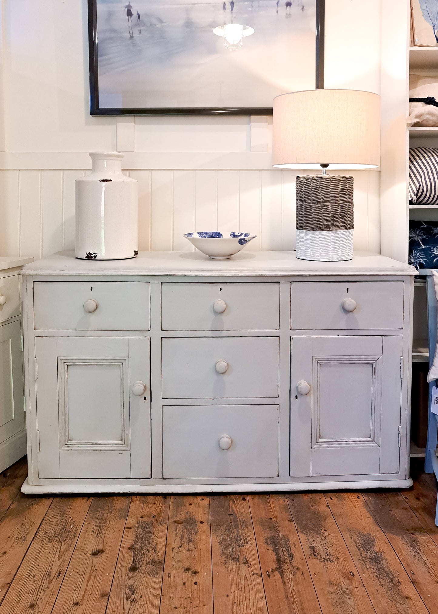 ANTIQUE PINE PAINTED SIDEBOARD -  SOLD