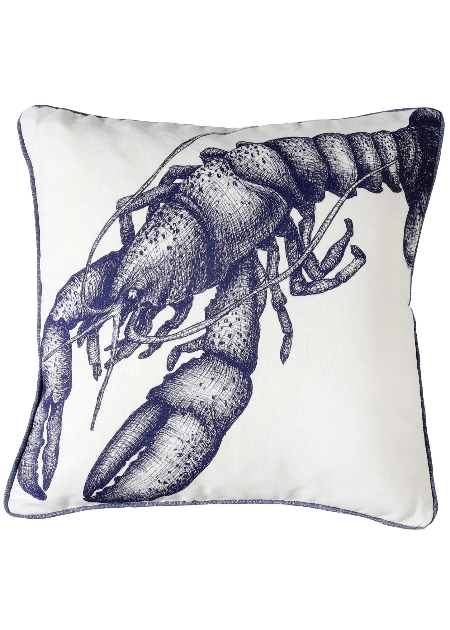 Navy & White Lobster Cushion