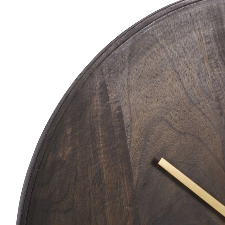 Mango Wood Wall Clock with smoked finish