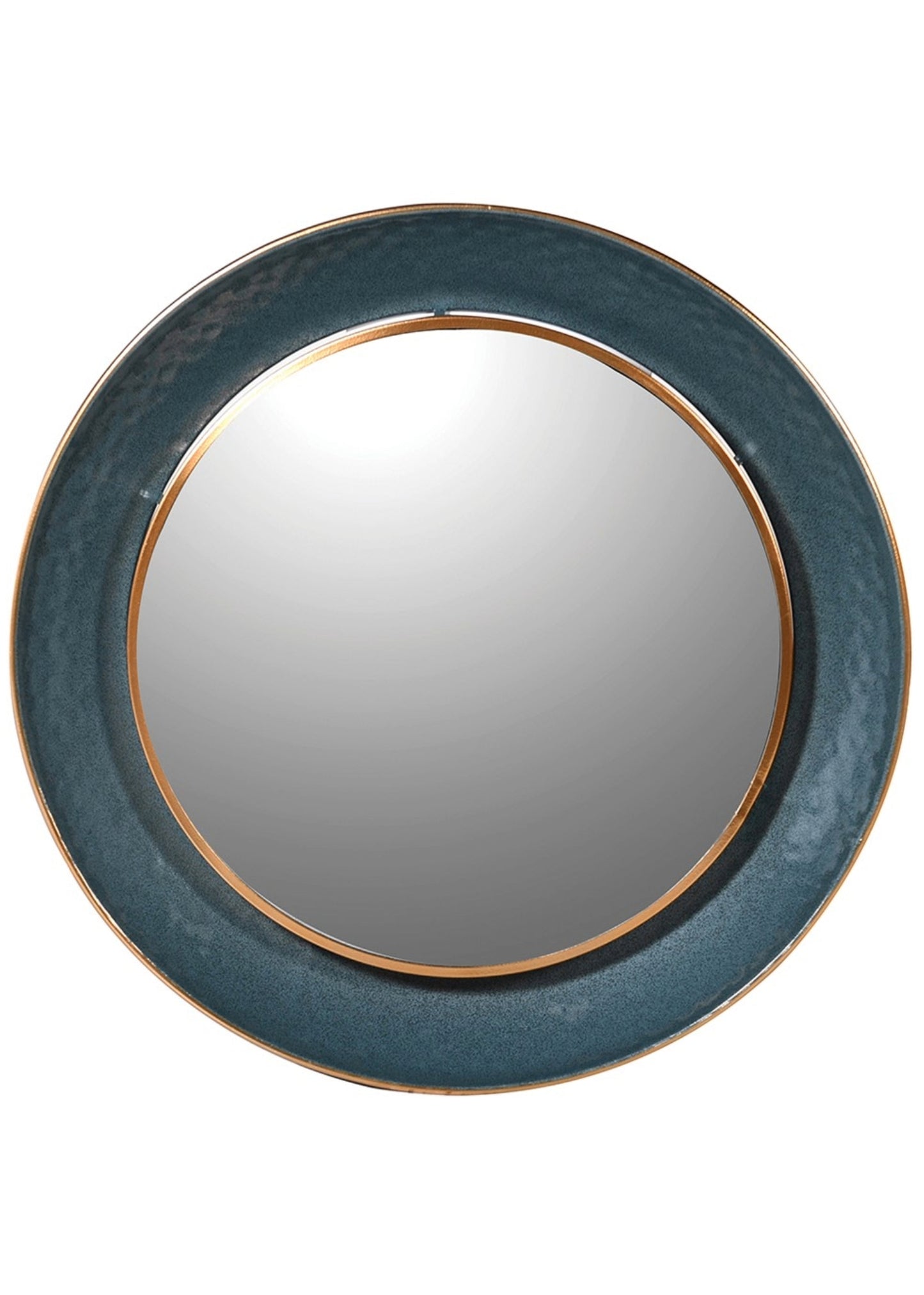 Teal Round Mirror