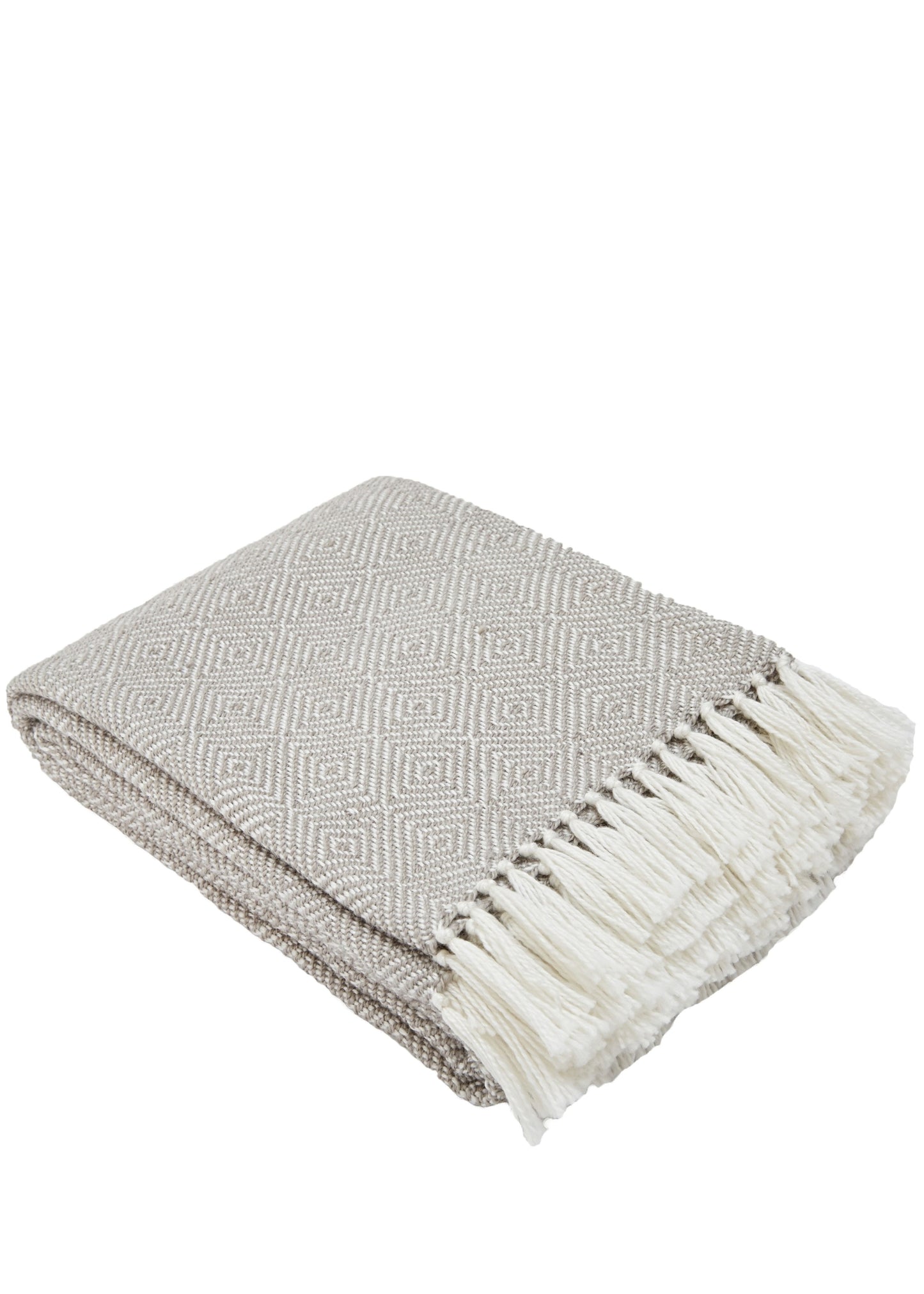 Weaver Green Diamond Chinchilla Blanket- Oyster Colour Throw