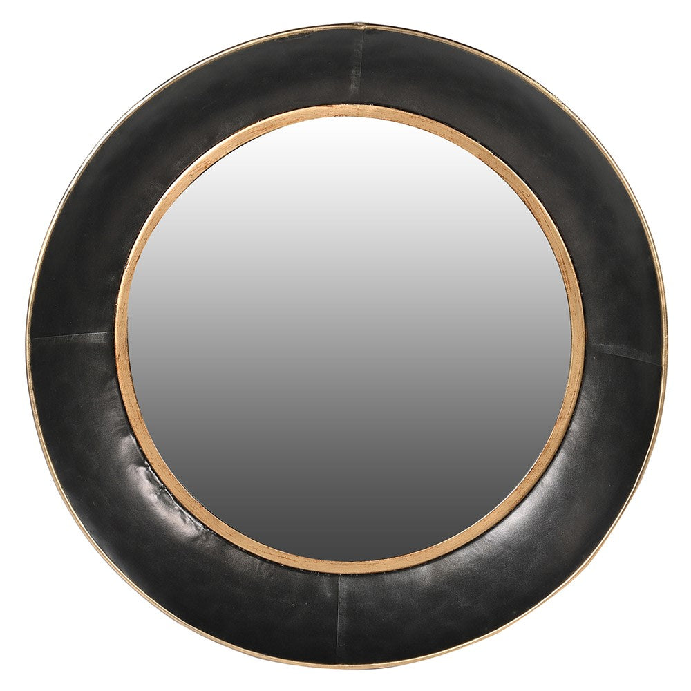 BLACK DIMPLED ROUND MIRROR