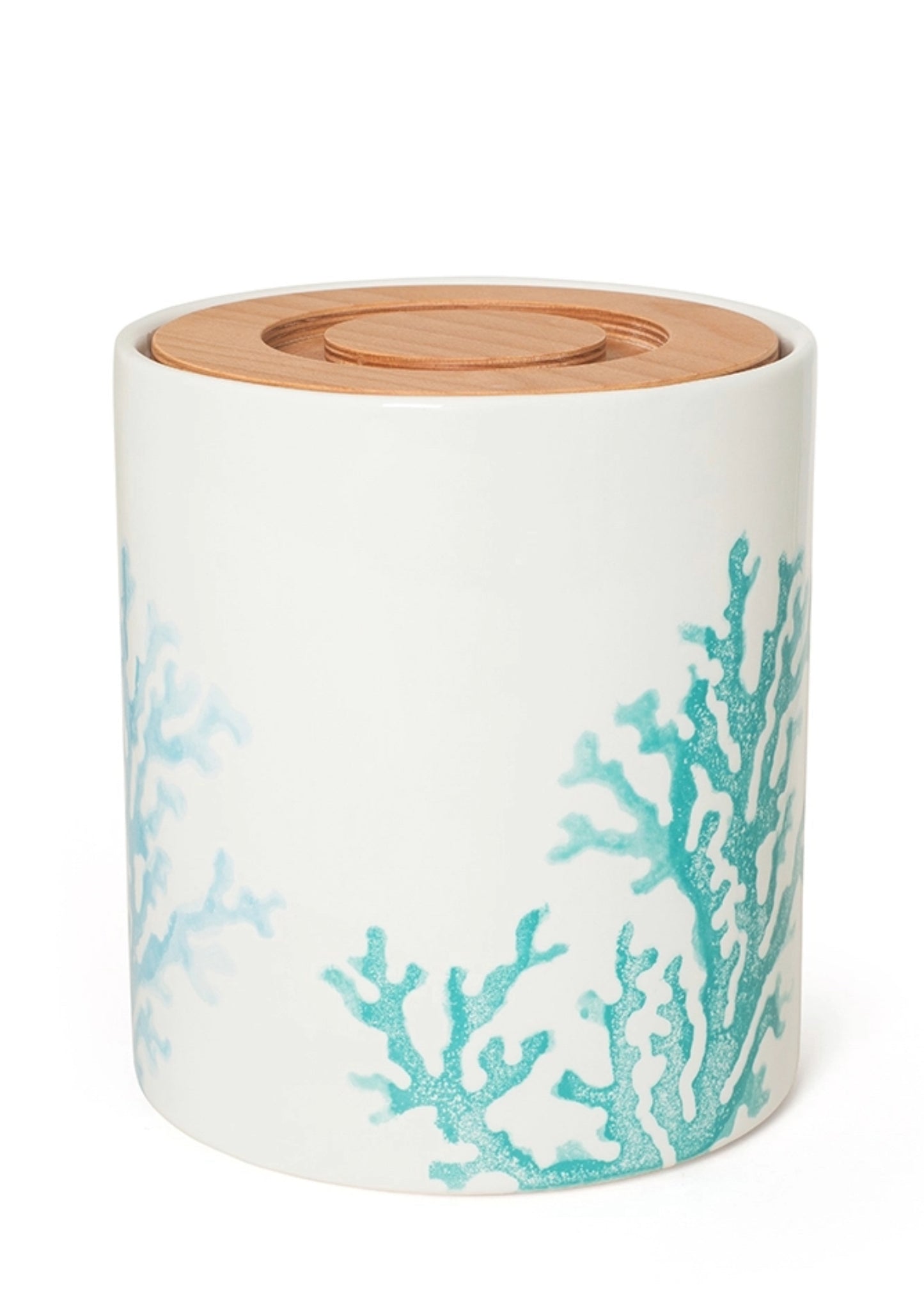 BlissHome Coral Bread Bin with Beechwood Lid