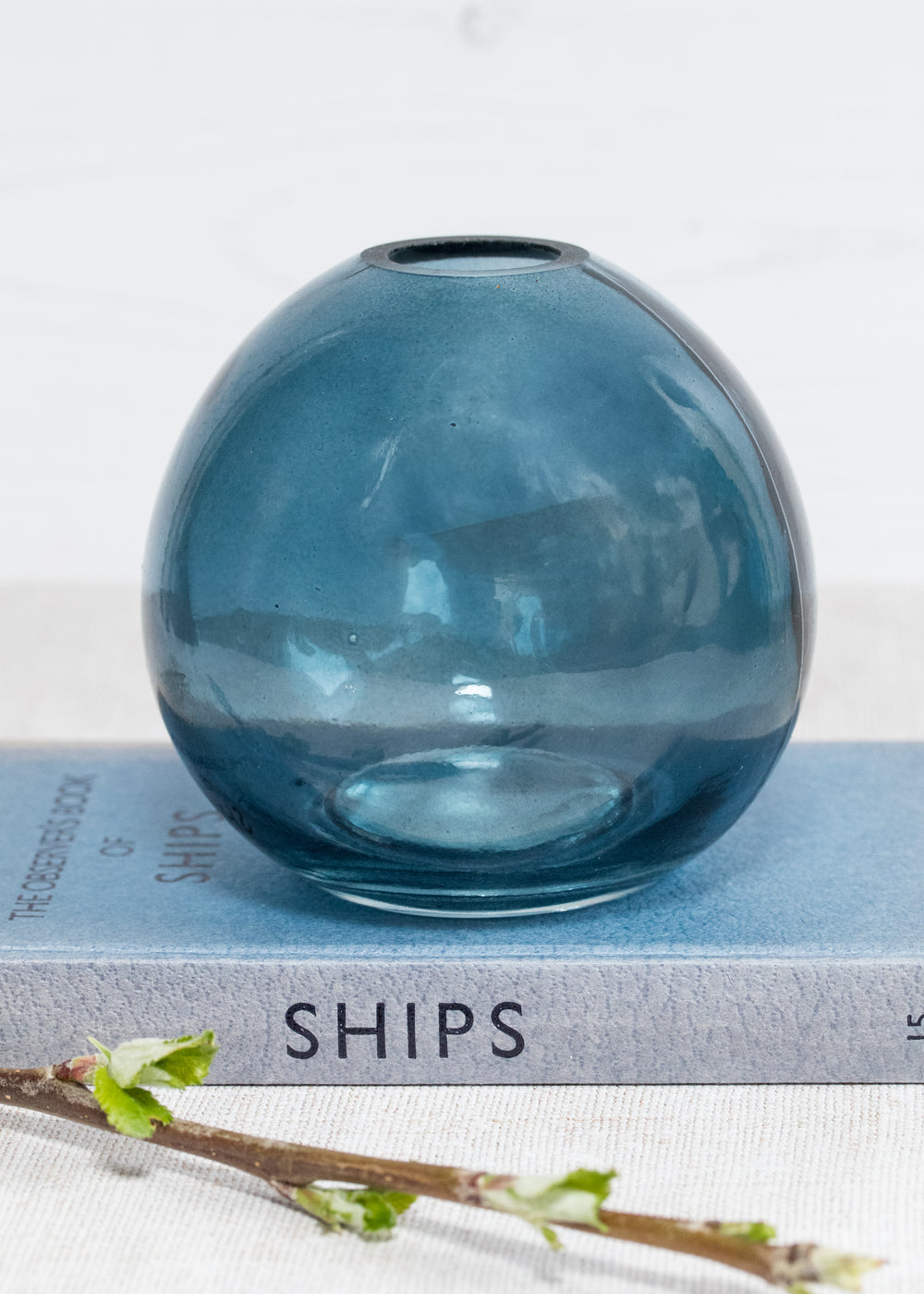 Blue Globe Glass Vase