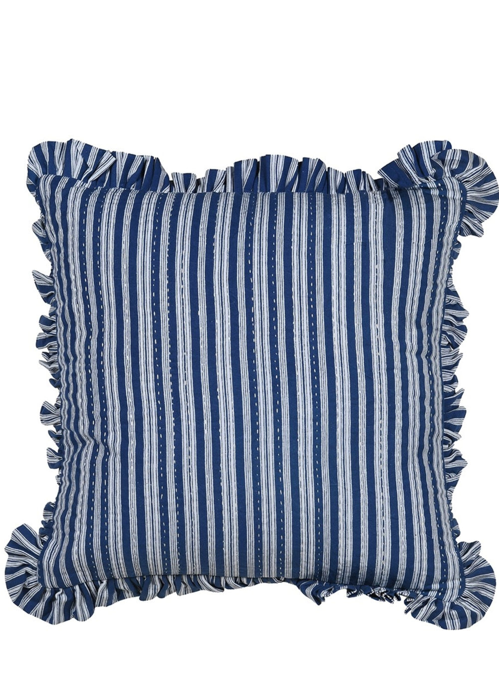 Capri Stripe Frill Cushion