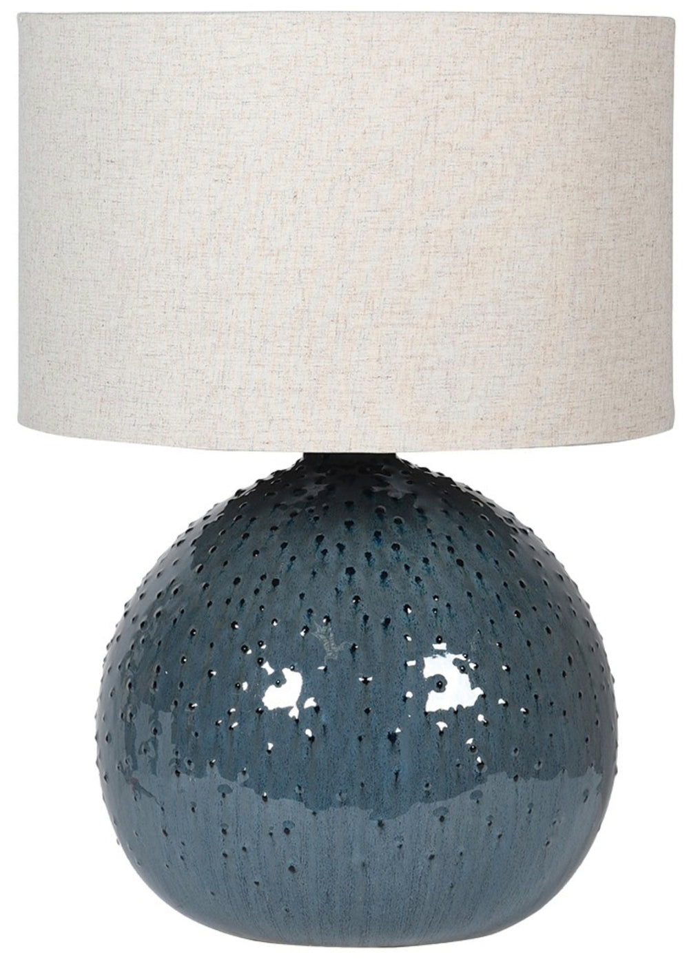 Blue Marine Table Lamp with Linen Shade