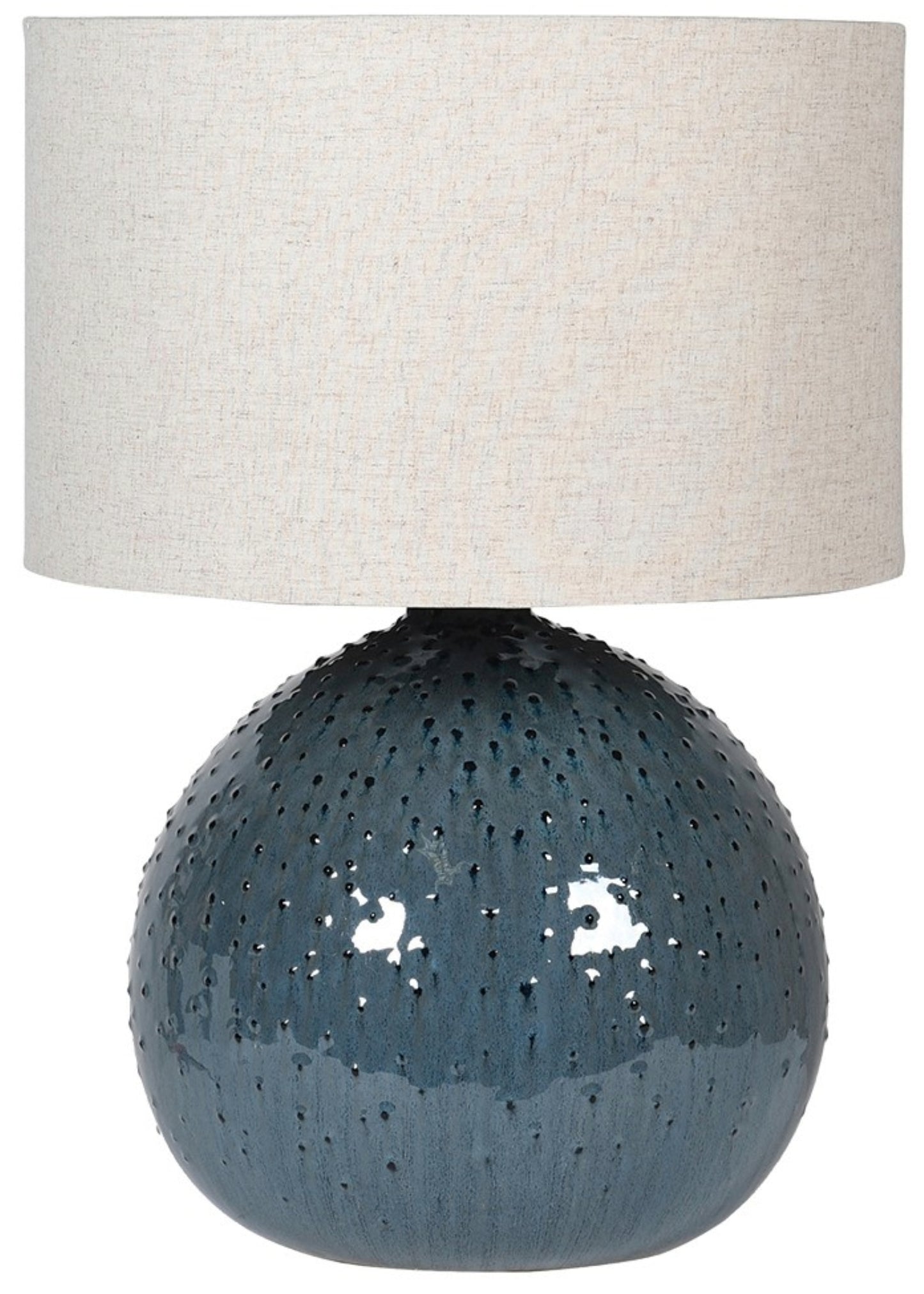 Blue Marine Table Lamp with Linen Shade