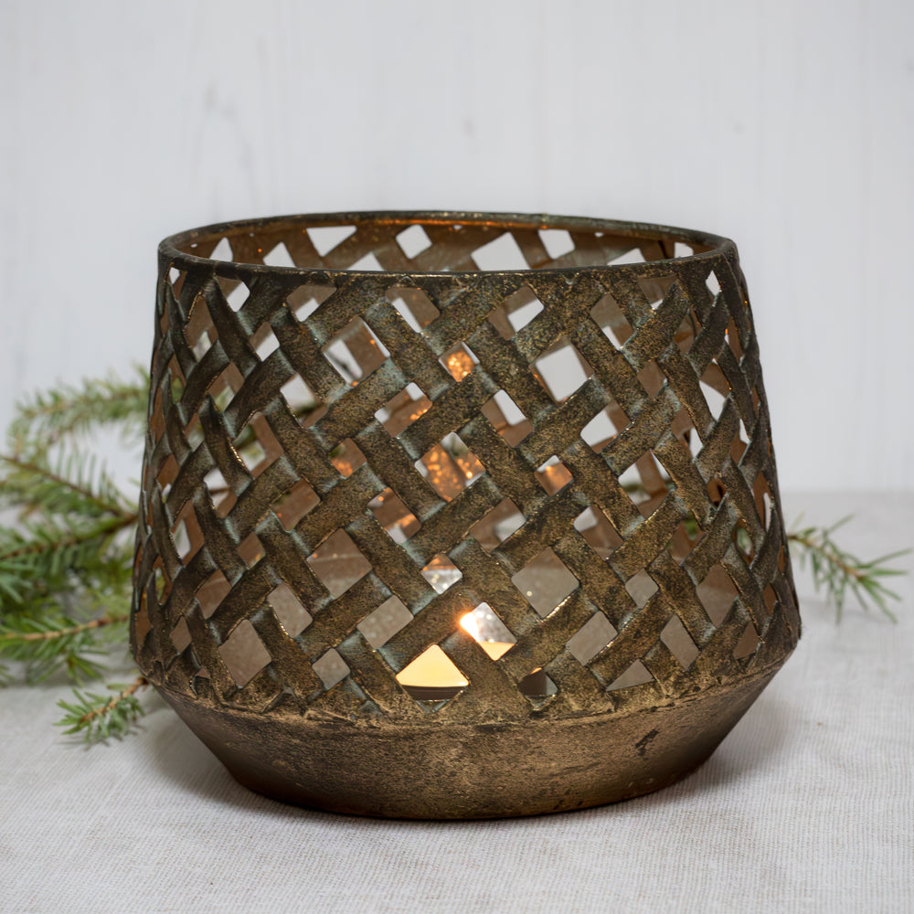 Brushed Gold Tealight Holder