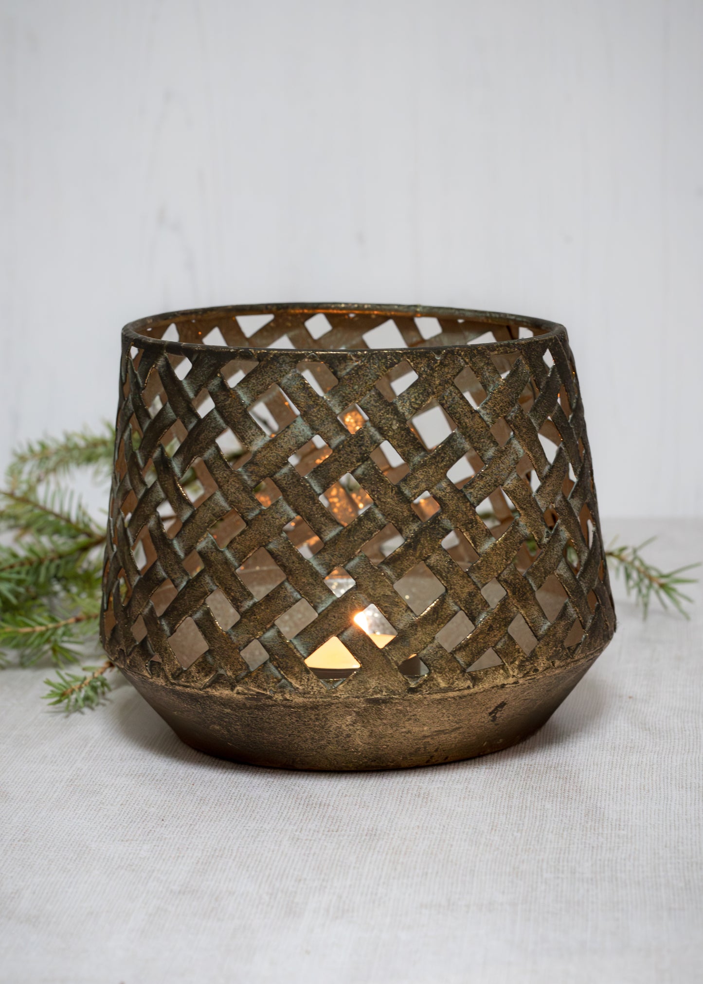 Brushed Gold Tealight Holder