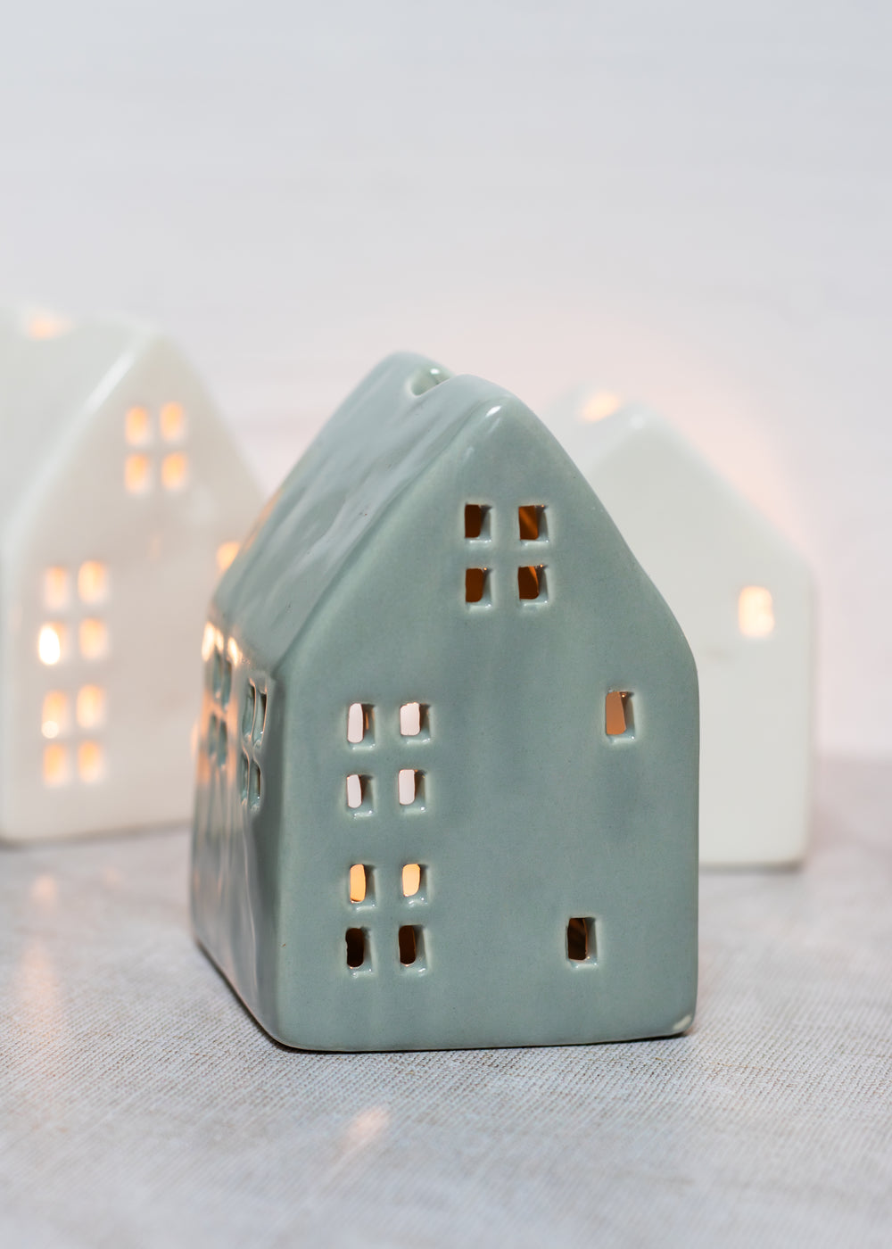 Grey Ceramic Tealight House