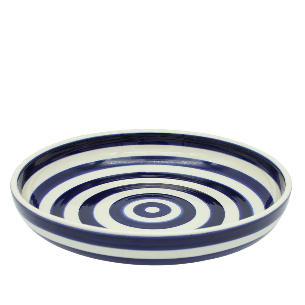 Cobalt Swirl Shallow Serving Bowl