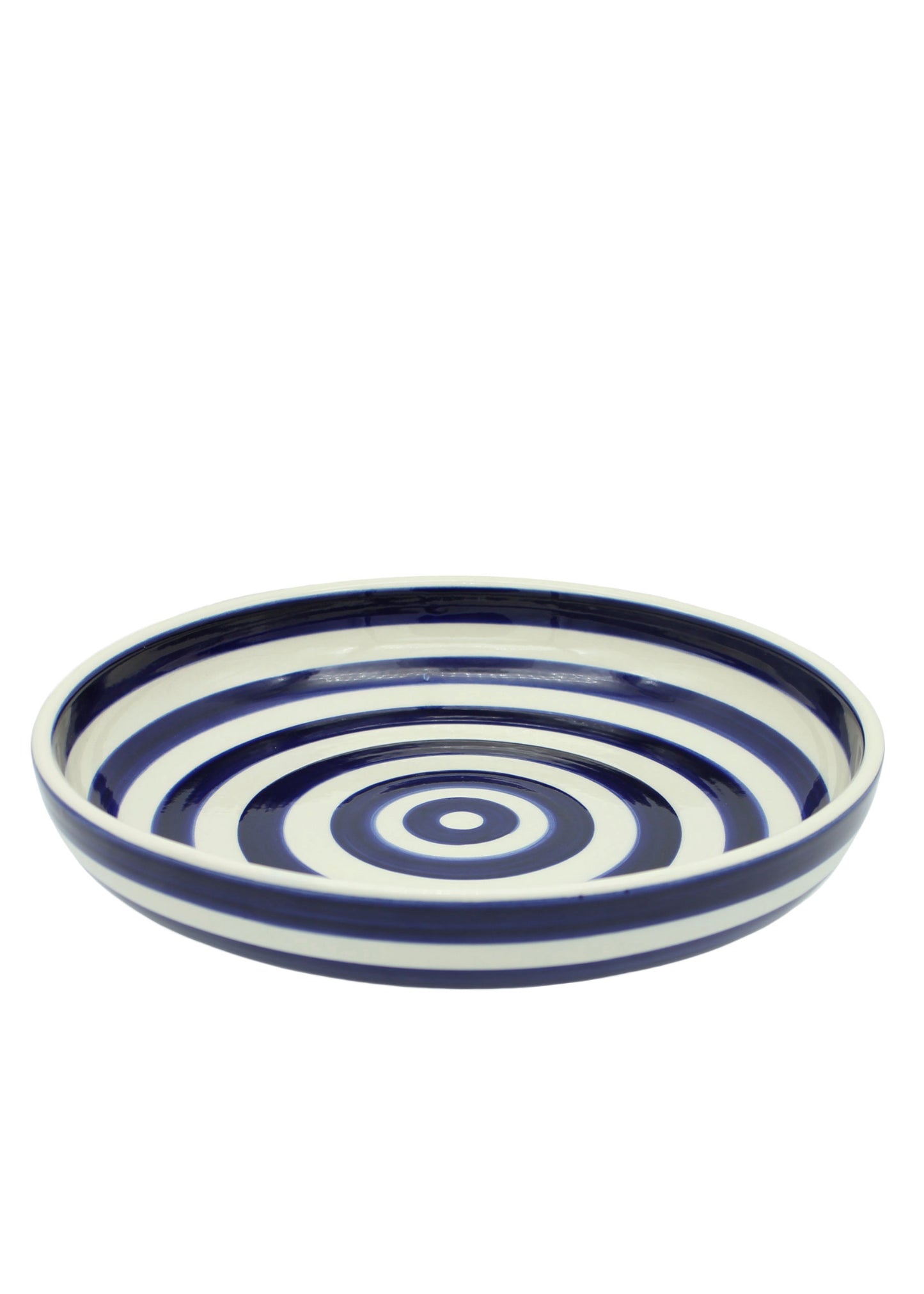 Cobalt Swirl Shallow Serving Bowl