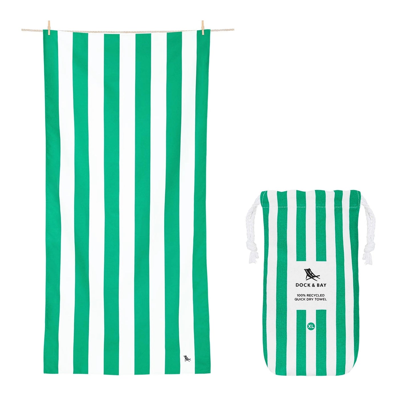 Dock & Bay XL Beach Towel -Green