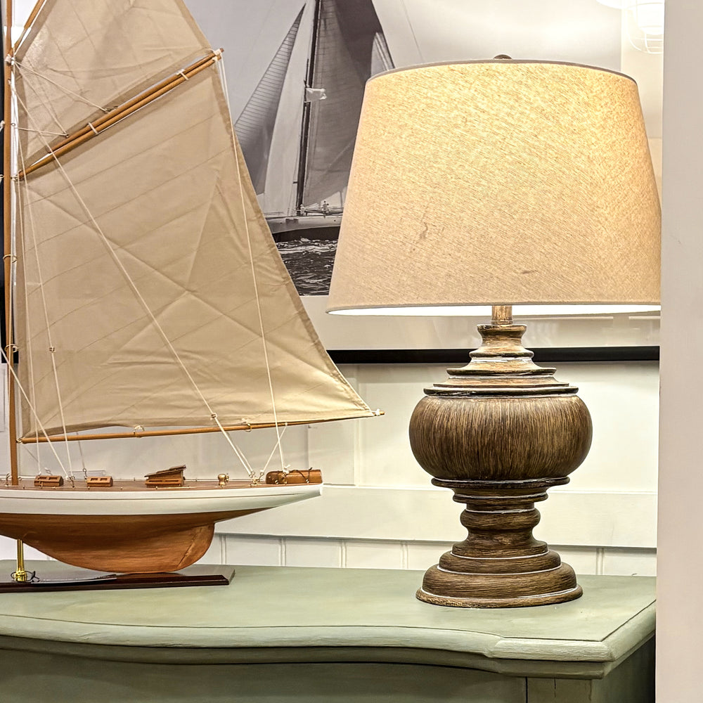 
                      
                        Turned base  Drake Table Lamp
                      
                    