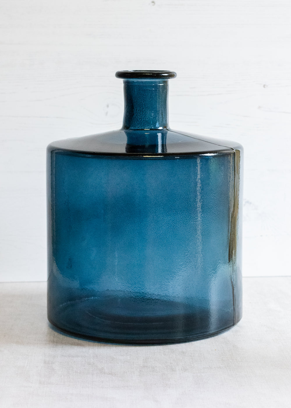 Petrol Blue Recycled Glass Vase