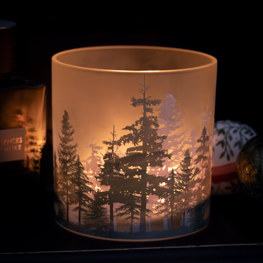 Forest Scene Candle Holder