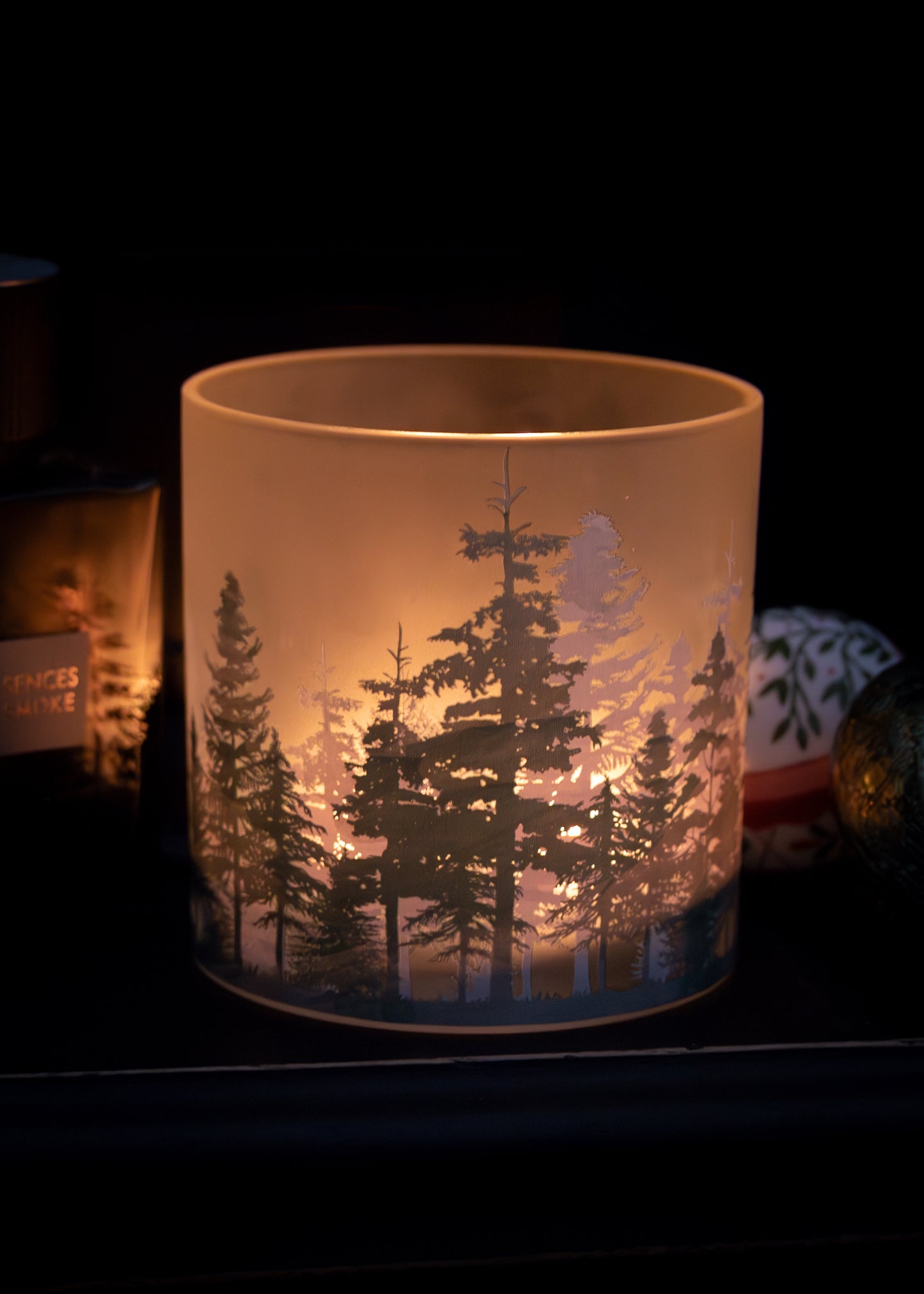 Forest Scene Candle Holder