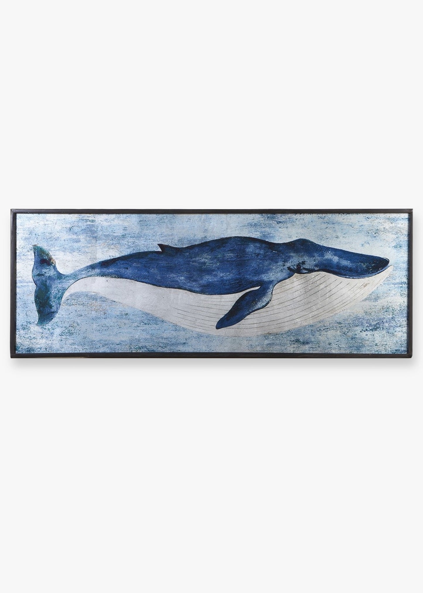 Framed artwork of a whale 