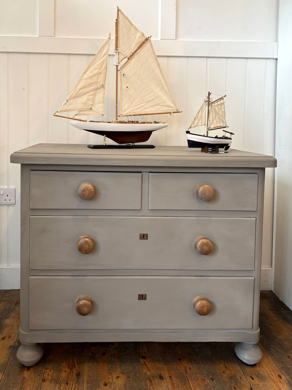 PAINTED 2 OVER 2 PINE CHEST OF DRAWERS -item unavailable online