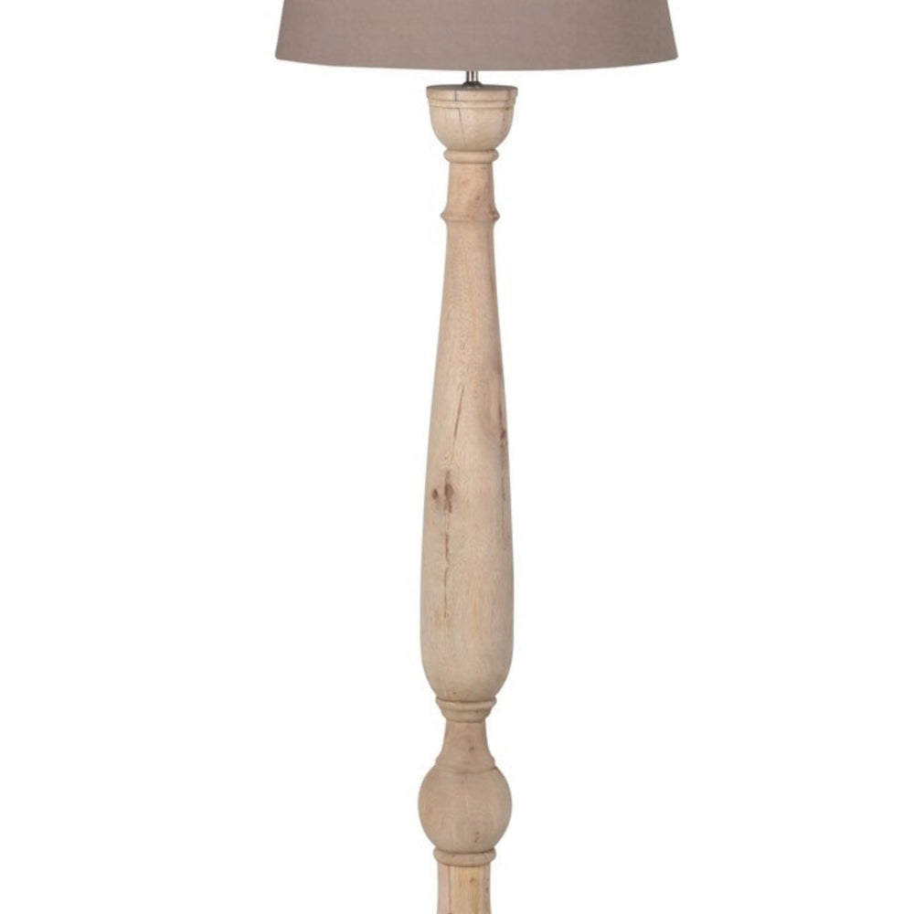 Headland Wooden Floor Lamp with Linen Shade