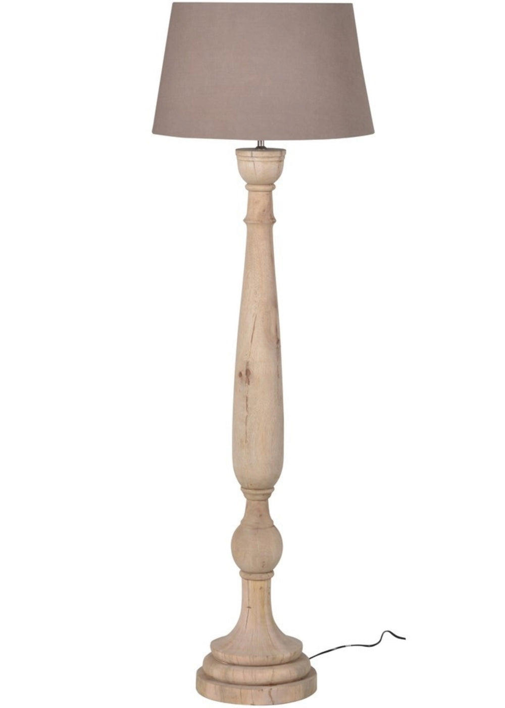 Headland Wooden Floor Lamp with Linen Shade