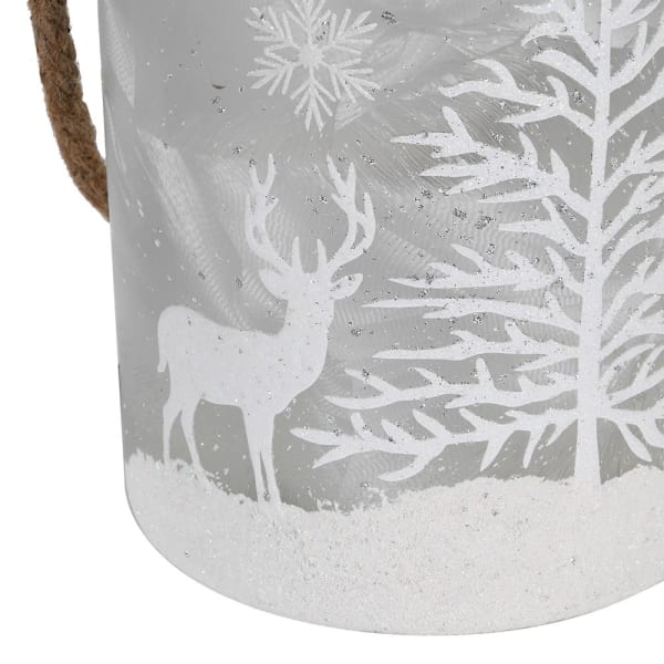 
                      
                        Frosted Deer Scene Christmas Hurricane with Rope Handle
                      
                    