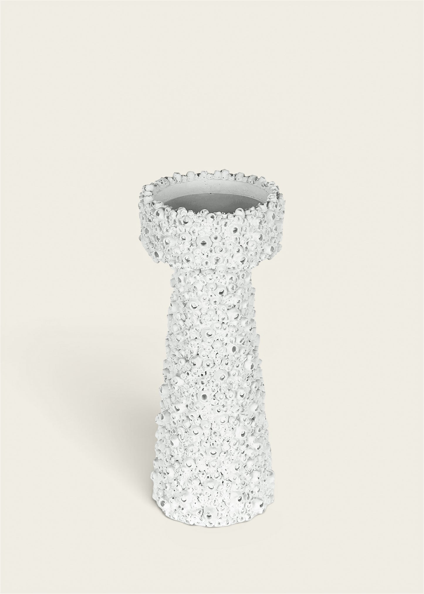 Large White Barnacle Effect Candle Holder