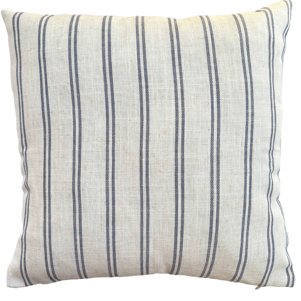 Maris Blue and Cream Stripe Cushion 