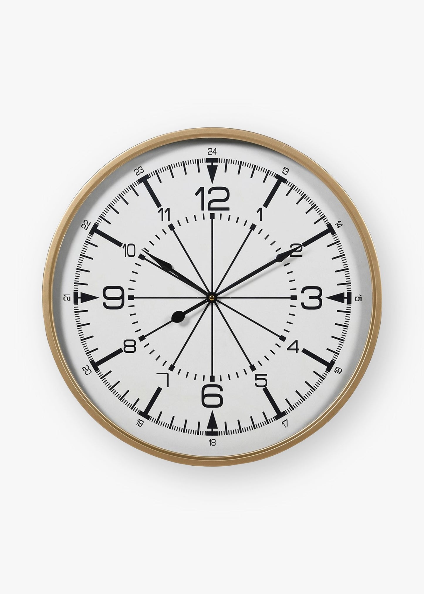 Round wall clock with wood frame