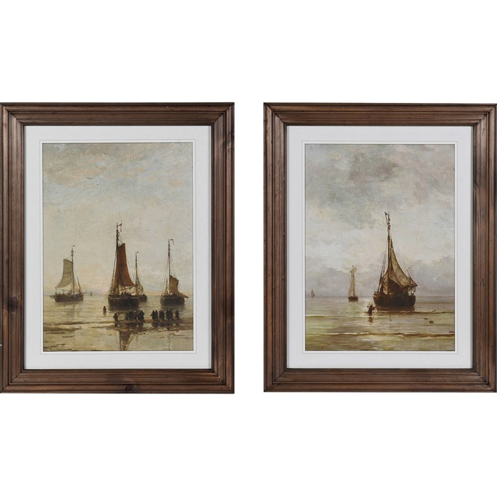 Pair Of Framed Sailing Ship Prints