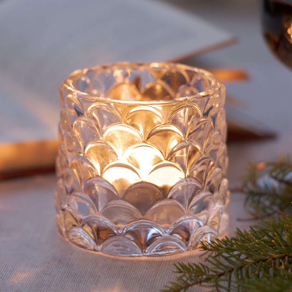 Patterned Glass Tealight Holder