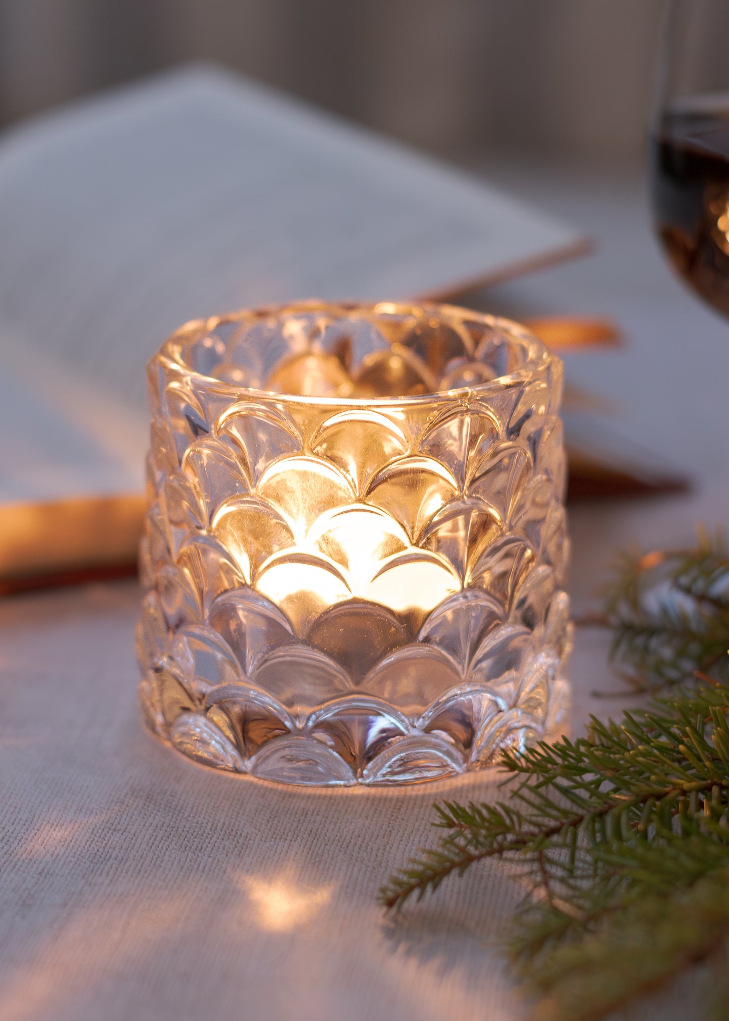 Patterned Glass Tealight Holder