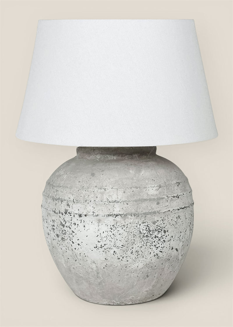 Penmon Distressed Stone Effect Table Lamp with Shade