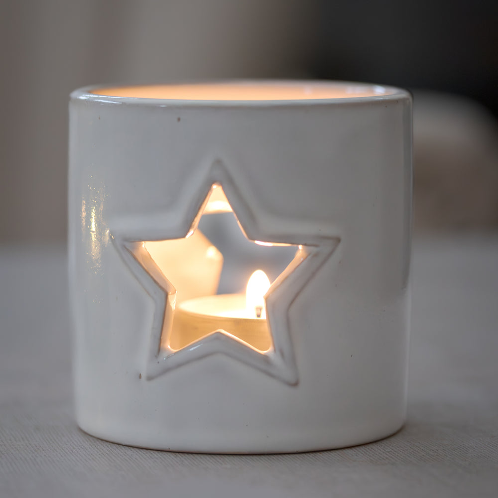 Porcelain Star Tealight Holder.