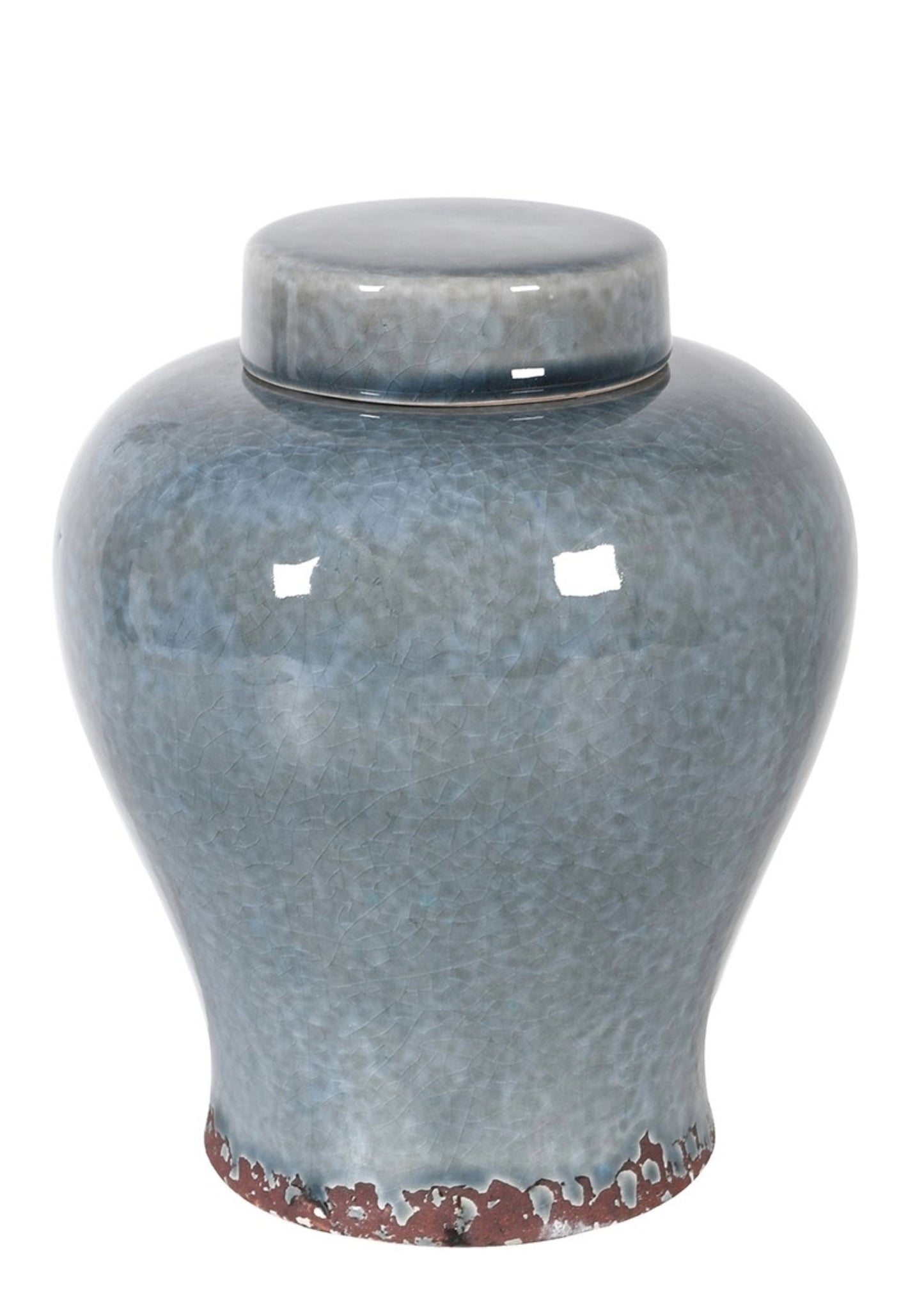 Grey ceramic decorative jar with rustic surface  for coastal homes 