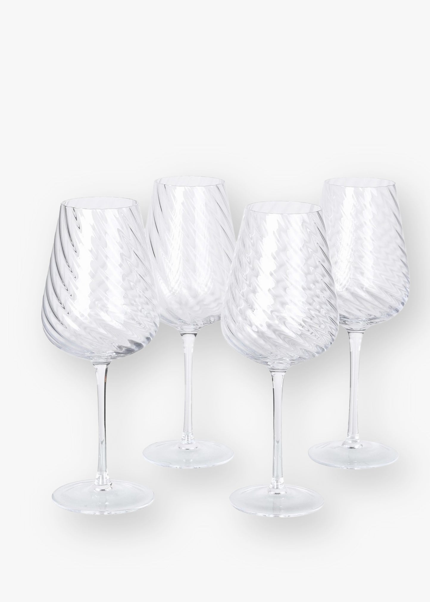 Set of Four Swirl Design Wine Glasses