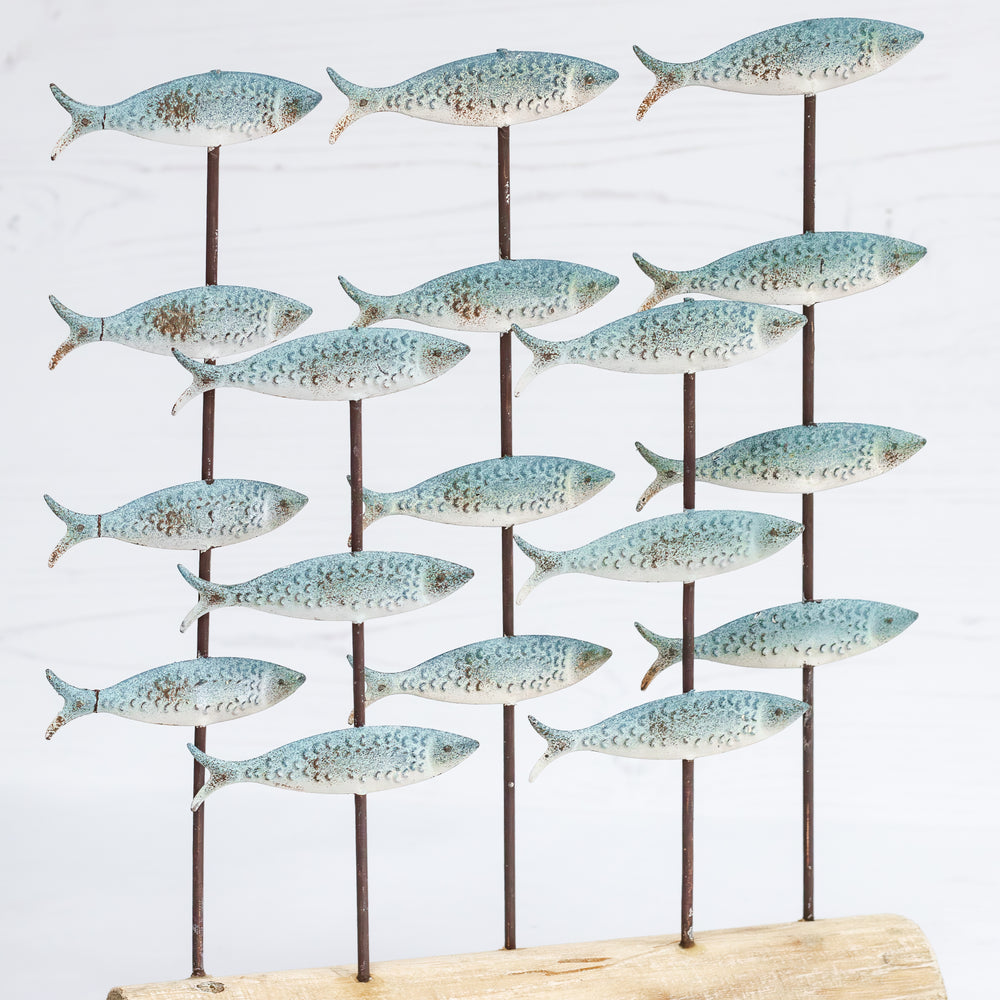 Shoal Of Fish On A Wooden Stand