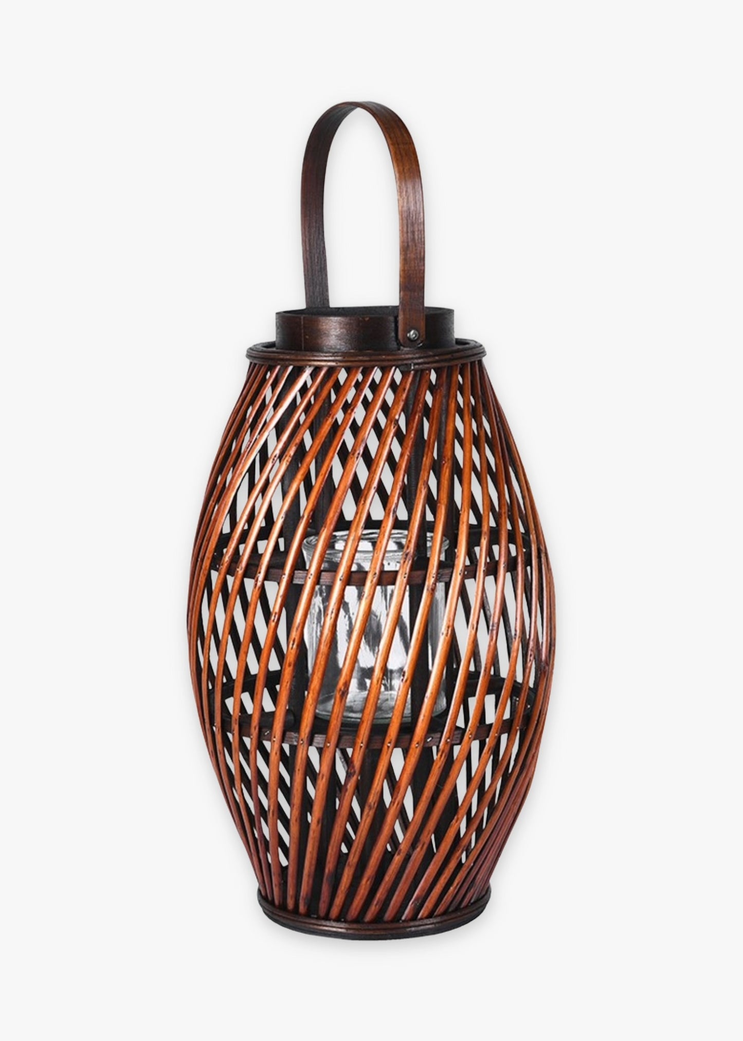 Woven willow lantern with a handle 
