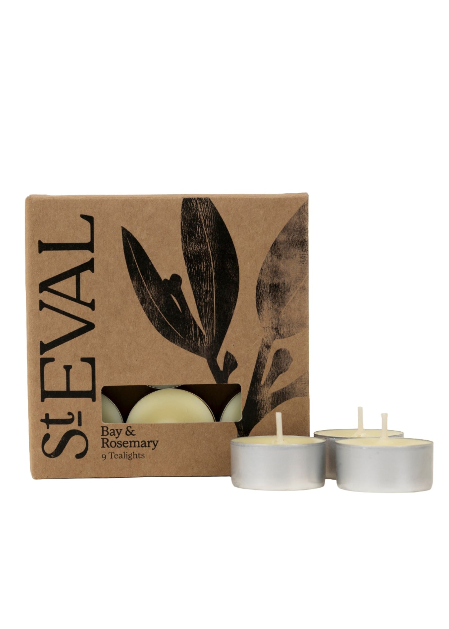 St Eval Bay & Rosemary Tealights-These St Eval tealights blend bay leaf, rosemary, pine, moss, cedarwood, and patchouli into a warm, herbaceous scent. Perfect for creating a welcoming ambiance wherever you need it.