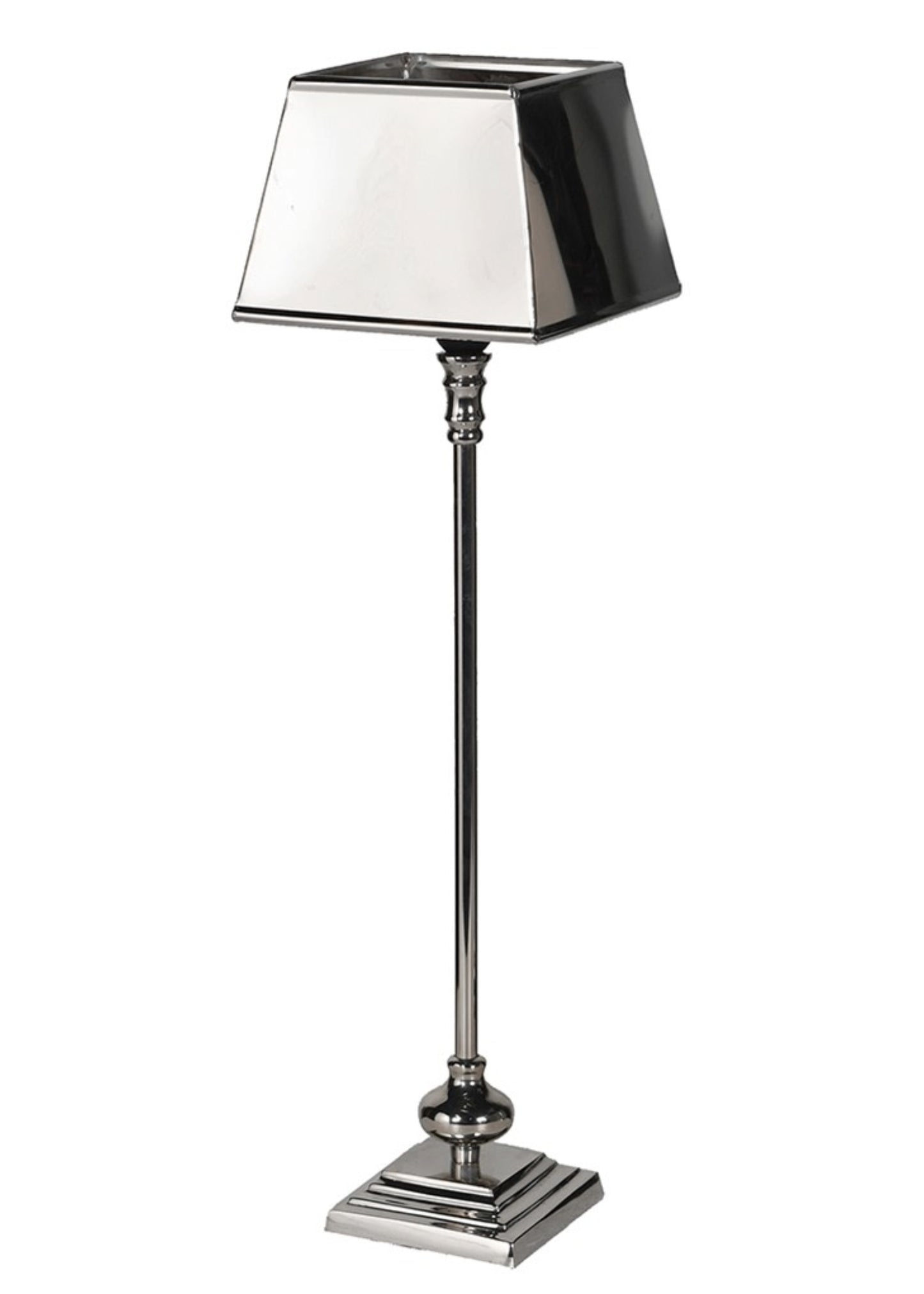 Stanchion Nickel Lamp with metal shade