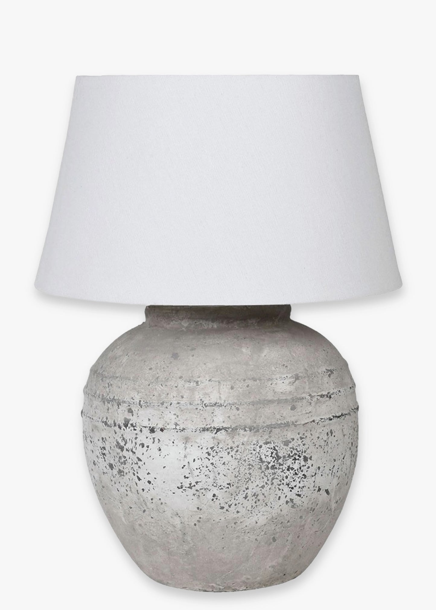 Stone Effect Table Lamp with Linen Shade