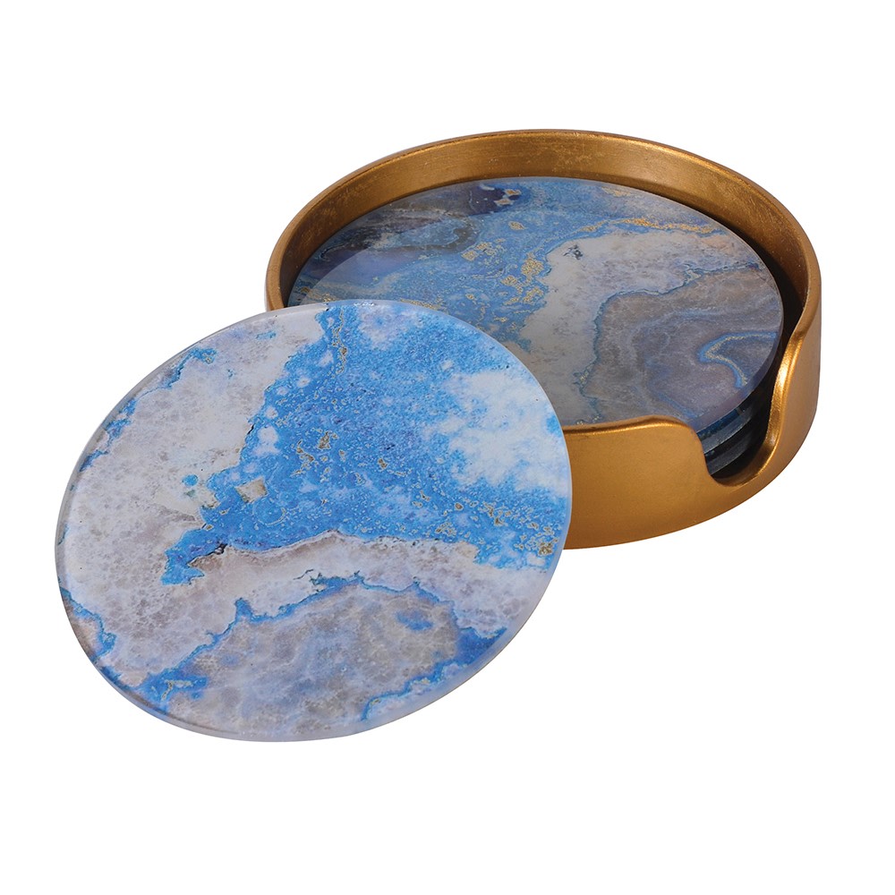 Blue Marble Effect Coasters