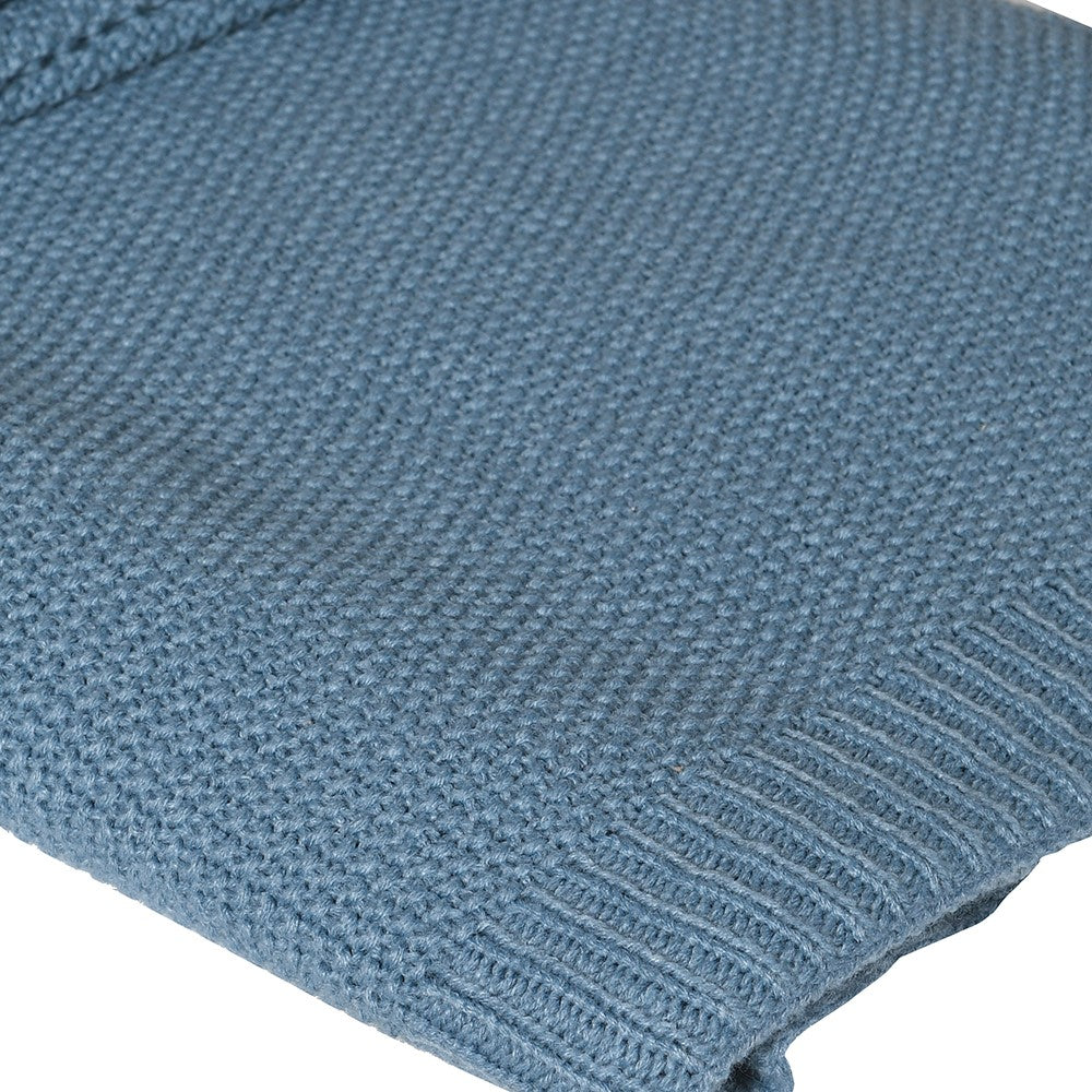 SEA BLUE KNITTED BLANKET