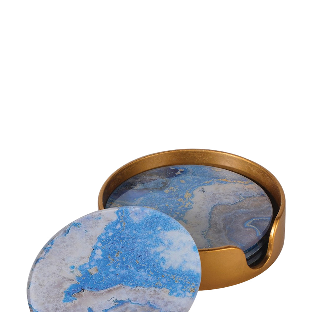 Blue Marble Effect Coasters