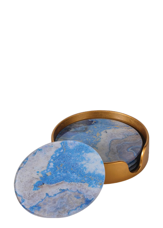 Load image into Gallery viewer, Blue Marble Effect Coasters

