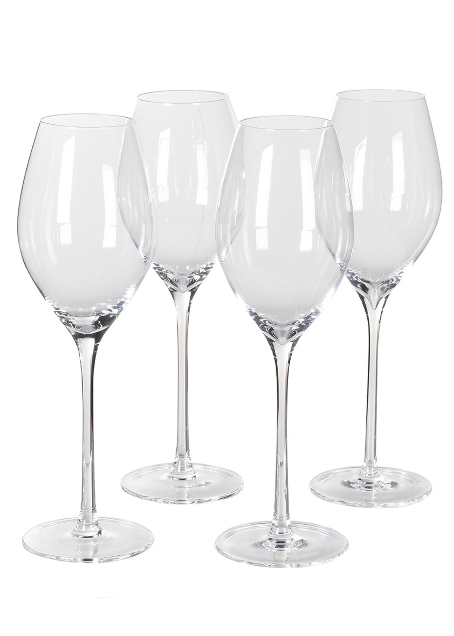 Set of 4 Crystal White Wine Glasses