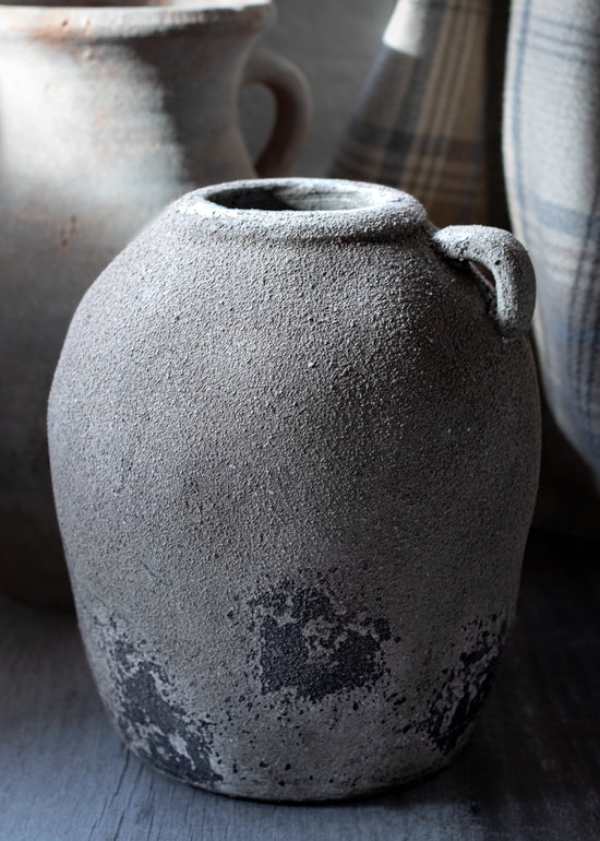 Load image into Gallery viewer, Distressed Grey Earthenware Vase
