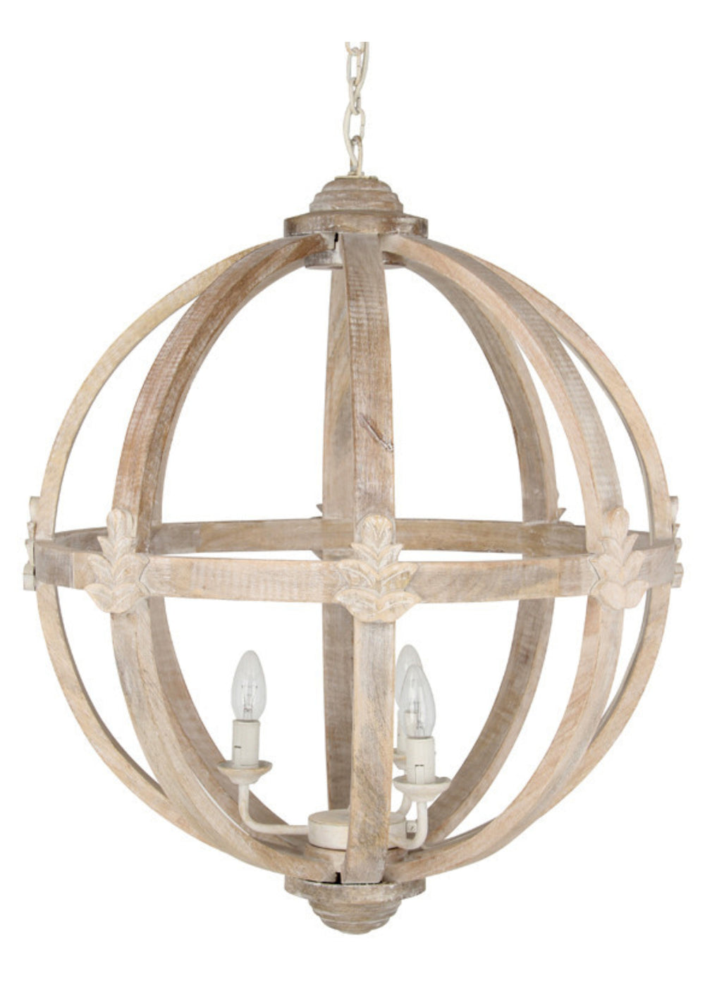  LARGE ROUND WOODEN ELECTRIFIED PENDANT