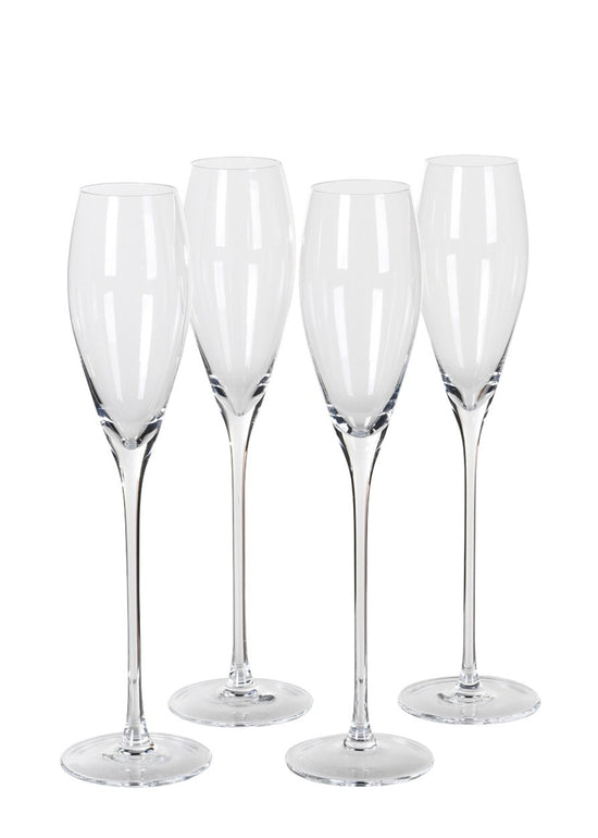 Set of 4 Crystal Champagne Glasses
