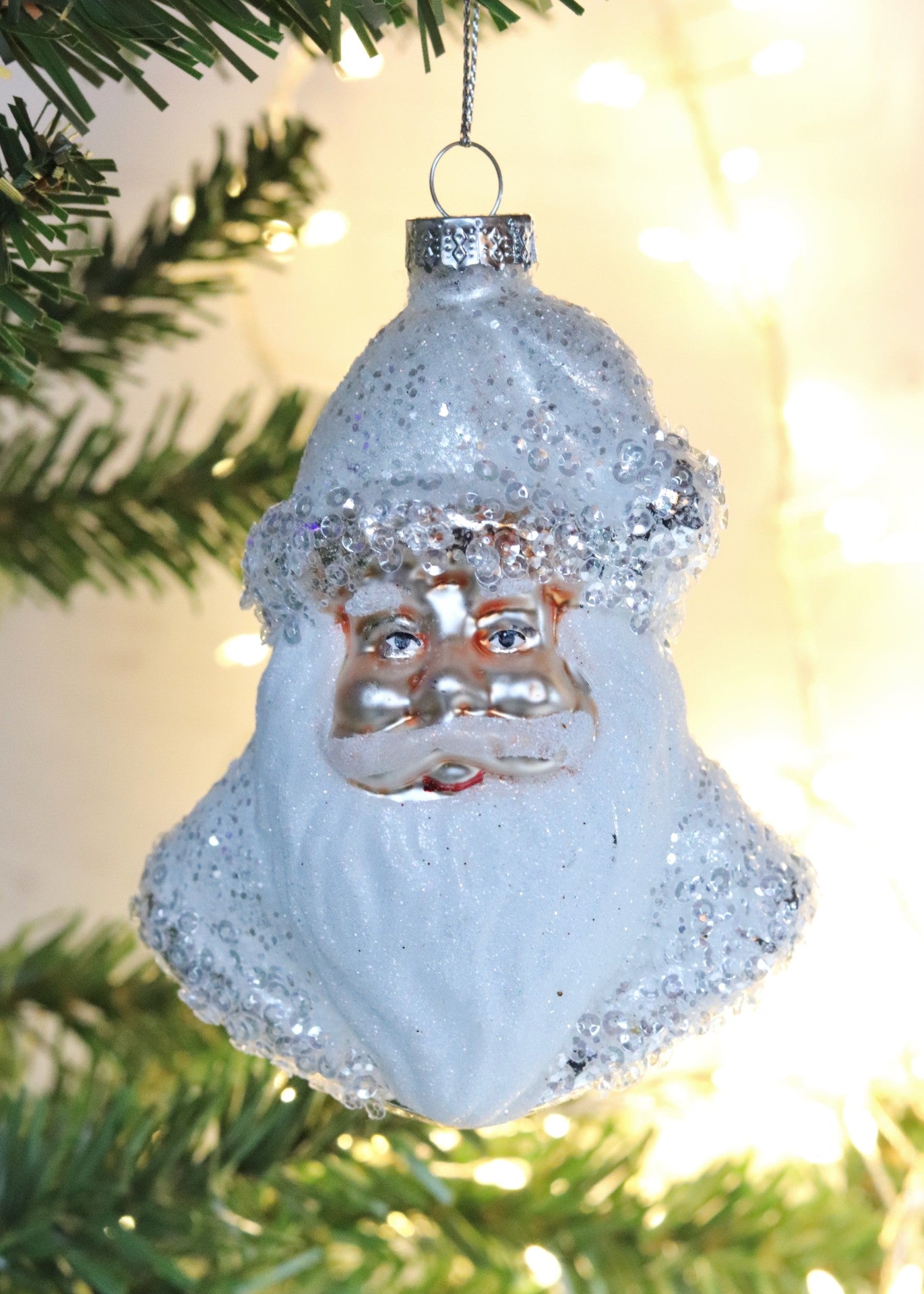 Silver Santa Christmas Tree Decoration